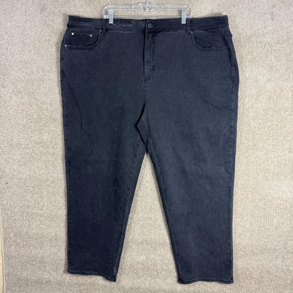 Universal Standard Jeans Womens 28 Plus Black Etta‎ High Rise Straight USPA082SL